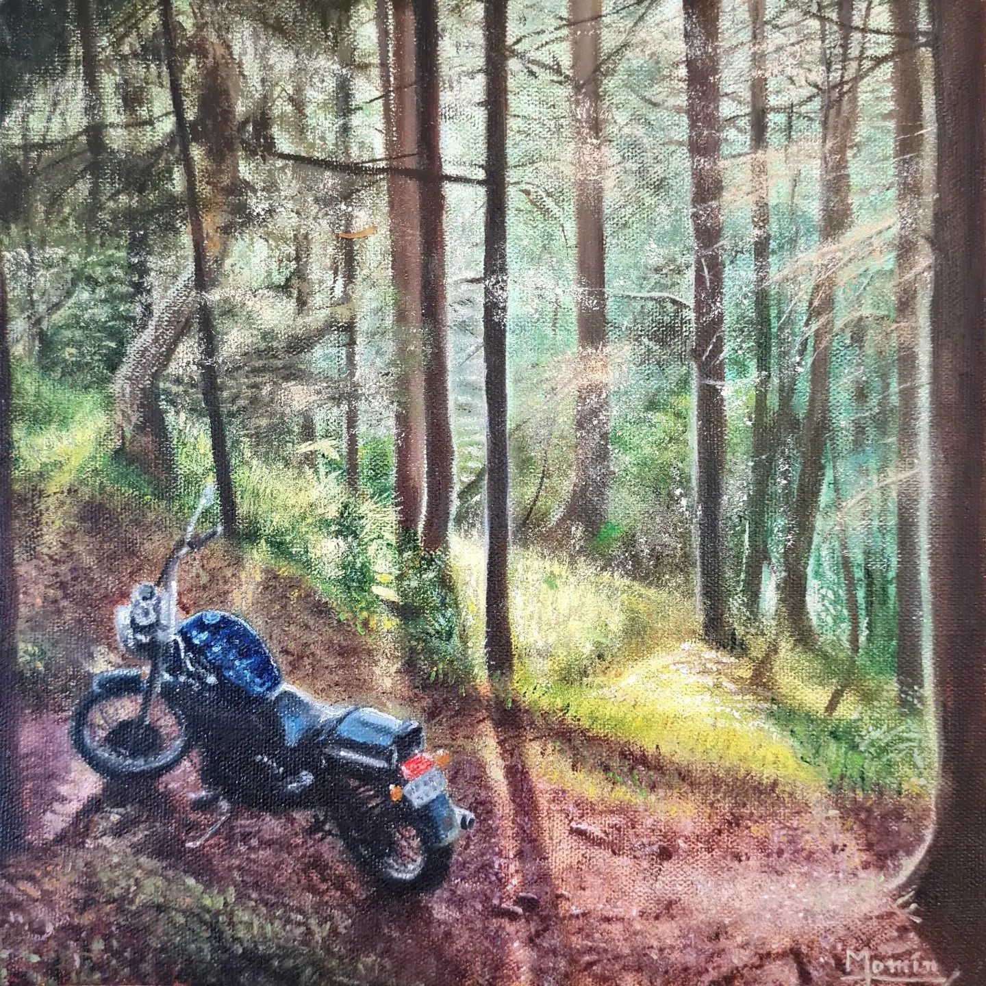 Ride Into The Woods, Oil On Canvas, 12 x 12 Inches, 2/Jul/2023, SOLD