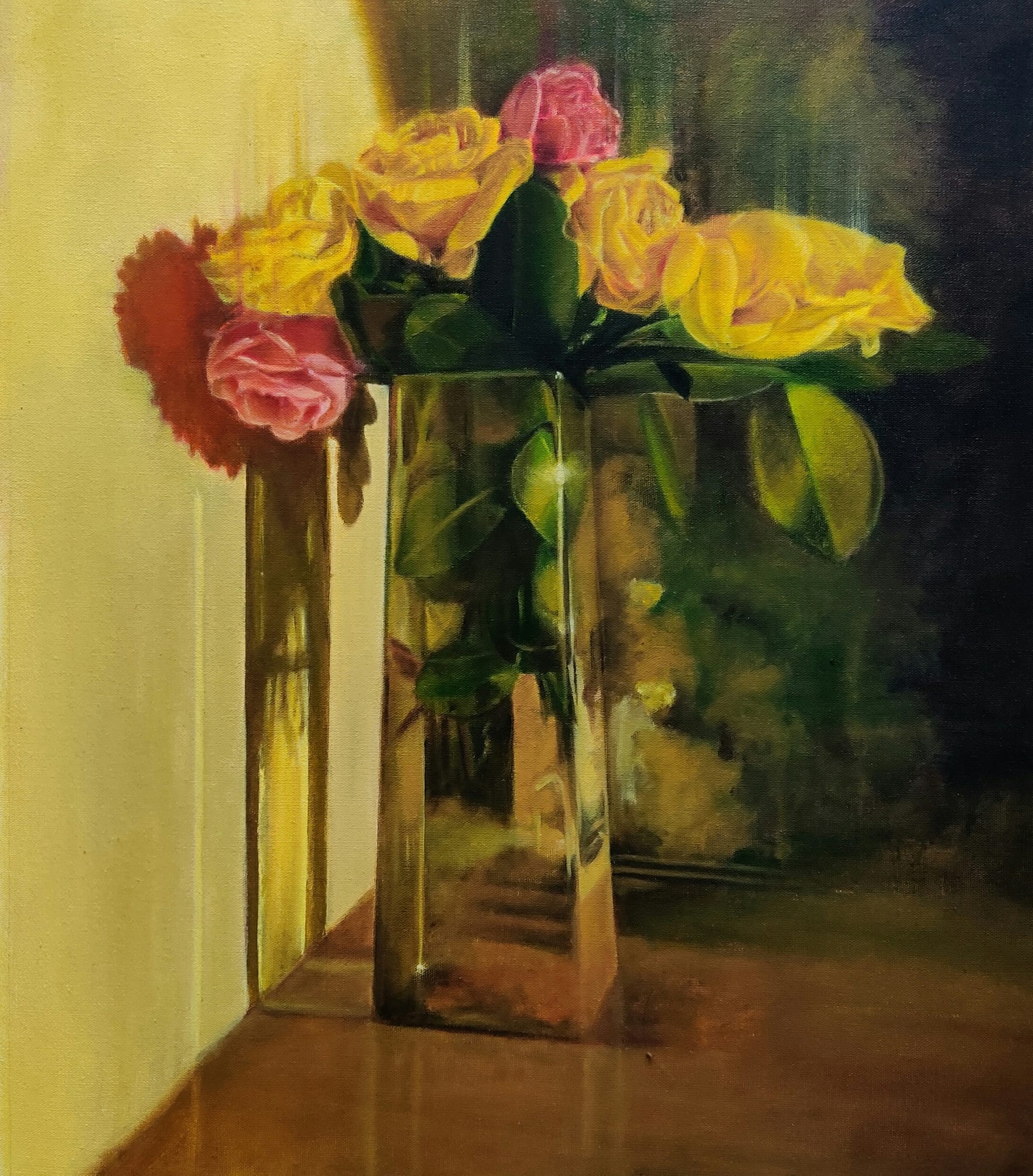 Flower Vase Abstract, 24 x 20 Inches, Oil on Canvas, 8/Oct/2019, Non Commissioned
