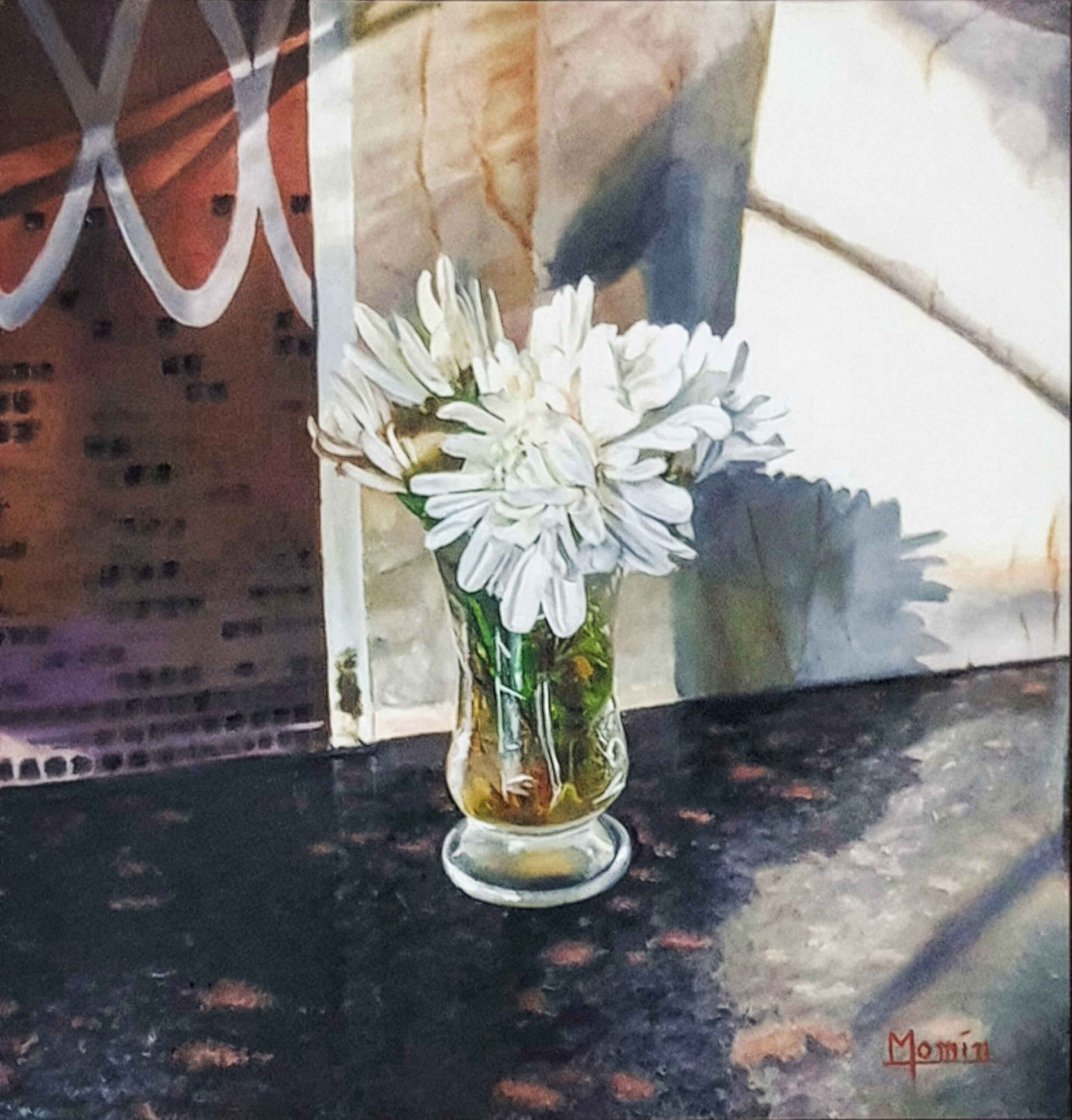 Flower in the kitchen, Oil On Canvas, 24 x 24 Inches, 12/Nov/2020, Non Commissioned